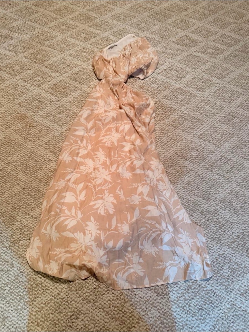 Abercrombie & Fitch Peach and White Floral Halter Dress
